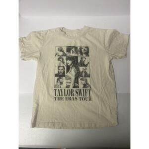 YOUTH Taylor Swift The Eras Tour Cream Beige T-Shirt Merch - Size YOUTH Medium